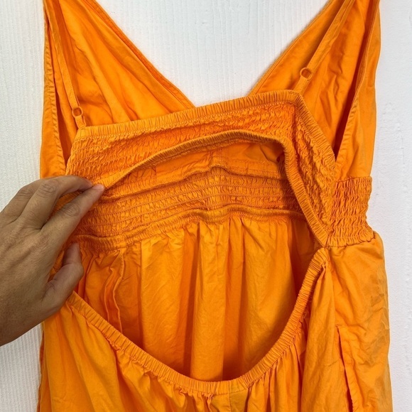 A New Day - Bright Orange Spaghetti Strap Open Back Midi Dress Size Medium - Picture 9 of 10